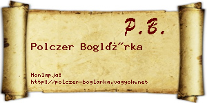 Polczer Boglárka névjegykártya